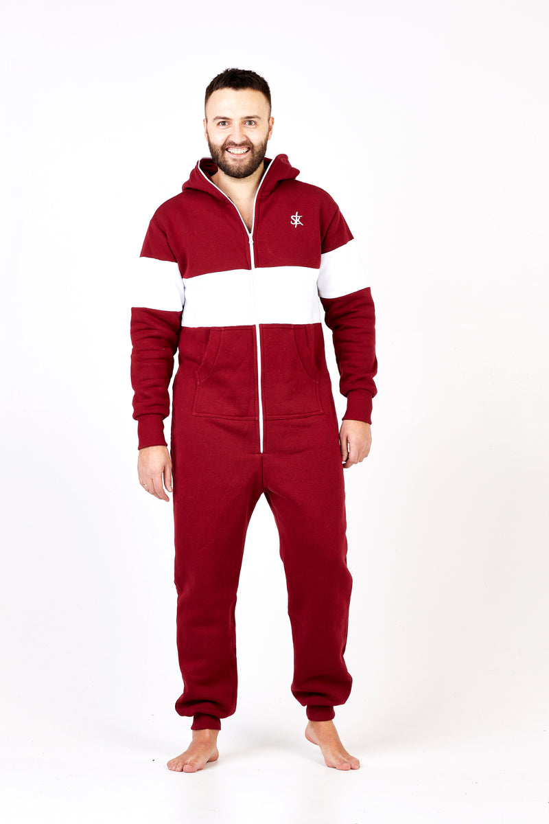 Sofa Killer burgundy onesie with white line Riga – Sofa Killer adult ...