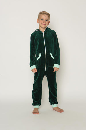 emerald green velours onesie – Jumpsuit Premium Loungewear