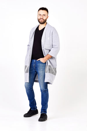 light grey long kimono jacket – Onesie Premium Loungewear