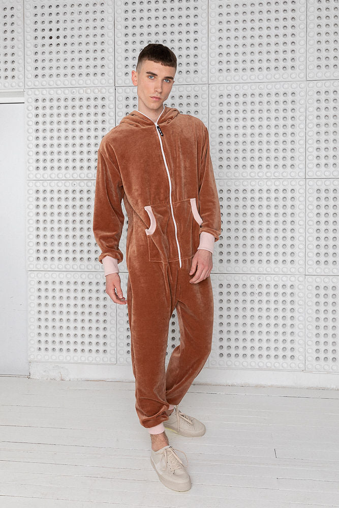 Sofa Killer brown velours men onesie – Men Onesie, Premium Loungewear