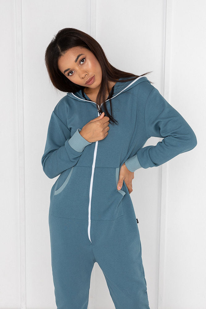 Sofa Killer blue stone color onesie – Adult Jumpsuit, Premium