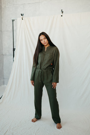 dark green linen onesie – Onesie Premium Loungewear