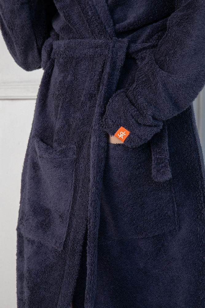 Sofa Robe Sofa Killer dark blue bamboo frottee women robe – Loungewear Robe ...