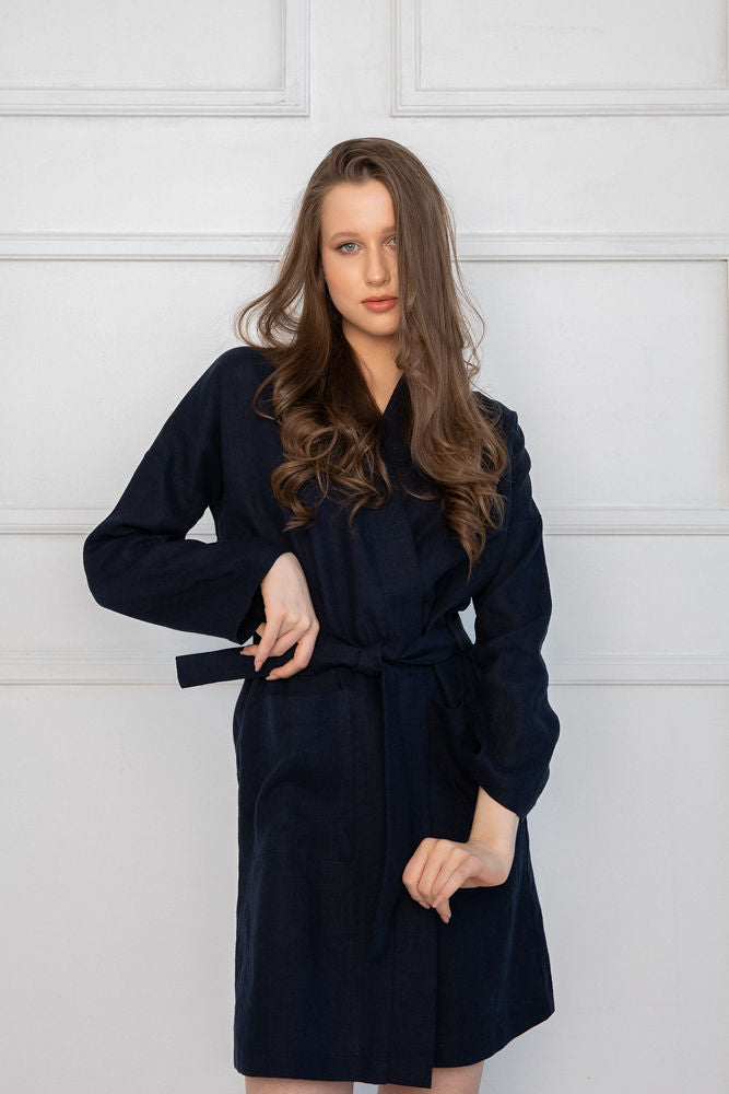 Sofa Robe Sofa Killer dark blue linen robe – Sofa Killer comfy and cozy ...