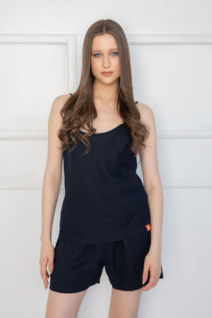dark blue linen lounge wear set – Premium Linen Apparel Premium Loungewear
