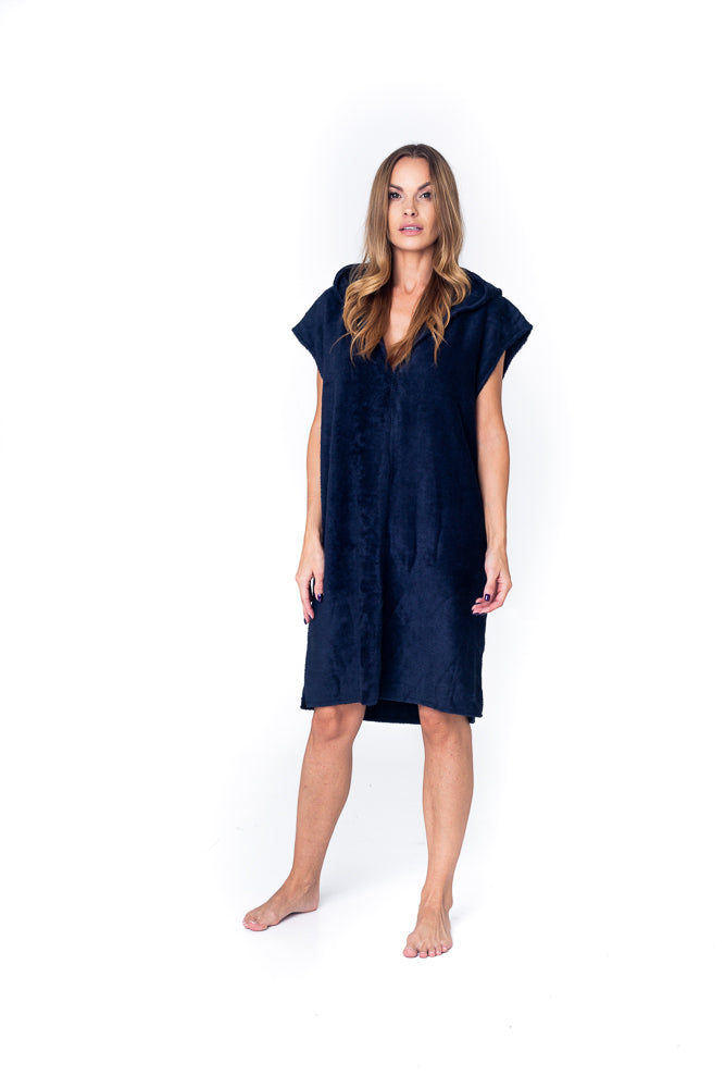 Sofa Killer dark blue bamboo frottee women poncho – Loungewear Poncho, Premium Loungewear Sofa Killer dark blue bamboo frottee women poncho – Loungewear Poncho, Premium Loungewear