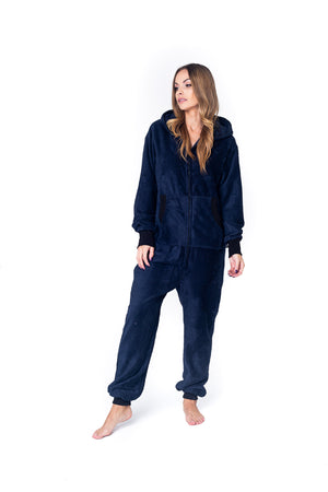 dark blue bamboo frottee onesie – Onesie Premium Loungewear