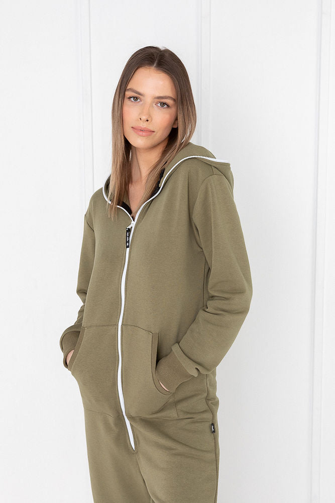 Sofa Killer olive color onesie Adult Jumpsuit, Premium Loungewear Sofa Killer olive color onesie Adult Jumpsuit, Premium Loungewear