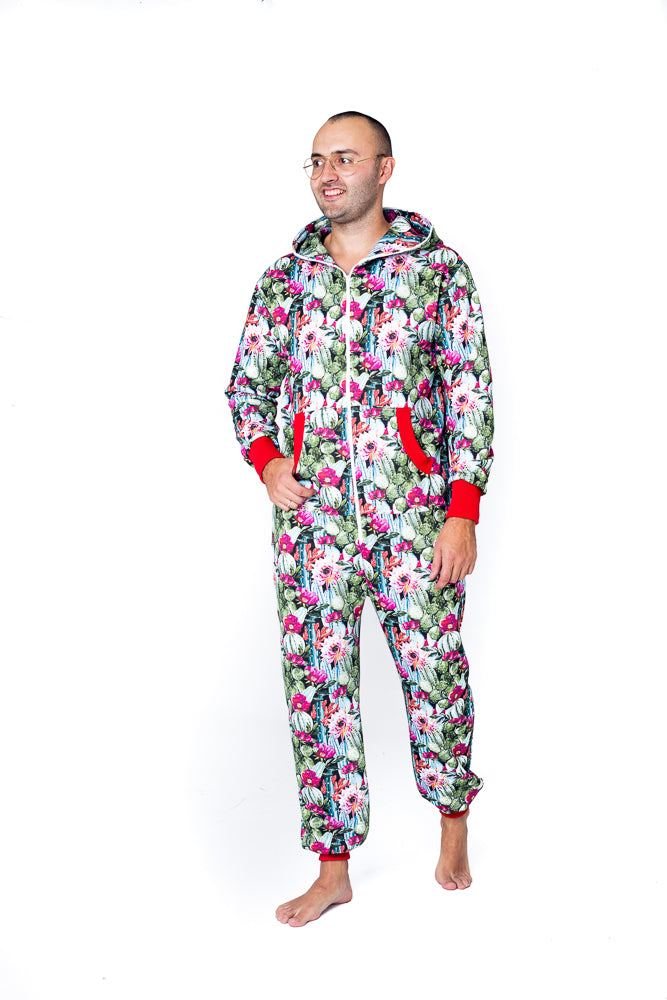 cactus onesie Sofa Killer men jumpsuit with florals prints Cactus – Men Onesie, Premium  Loungewear
