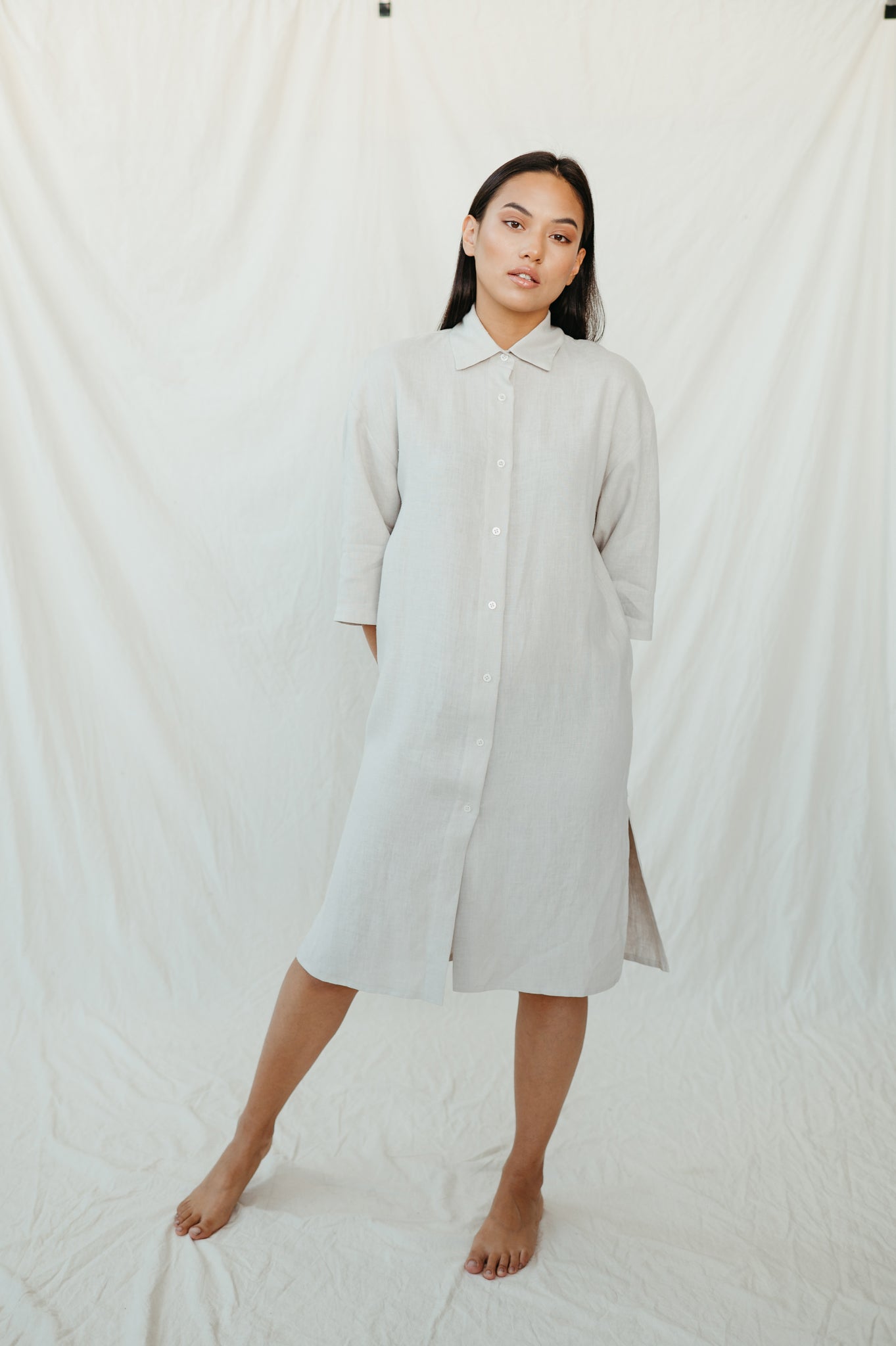 Sofa Killer sand color linen dress TOTTORI Linen Dress, Premium Loungewear Sofa Killer sand color linen dress TOTTORI Linen Dress, Premium Loungewear