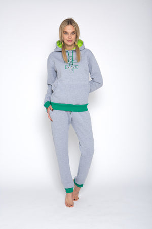 light grey lounge wear green cuff LTU – Onesie Premium Loungewear