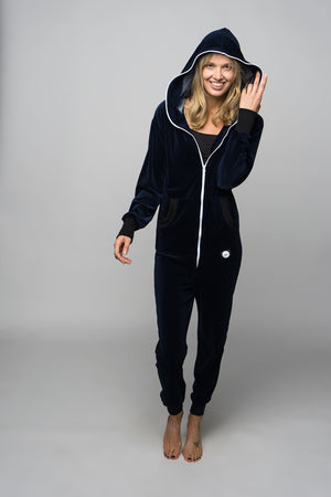 dark blue velours onesie – Jumpsuit Premium Loungewear