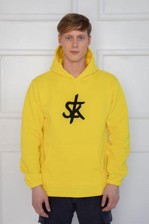 warm yellow hoodie SK logo – Cotton Hoodie Premium Loungewear